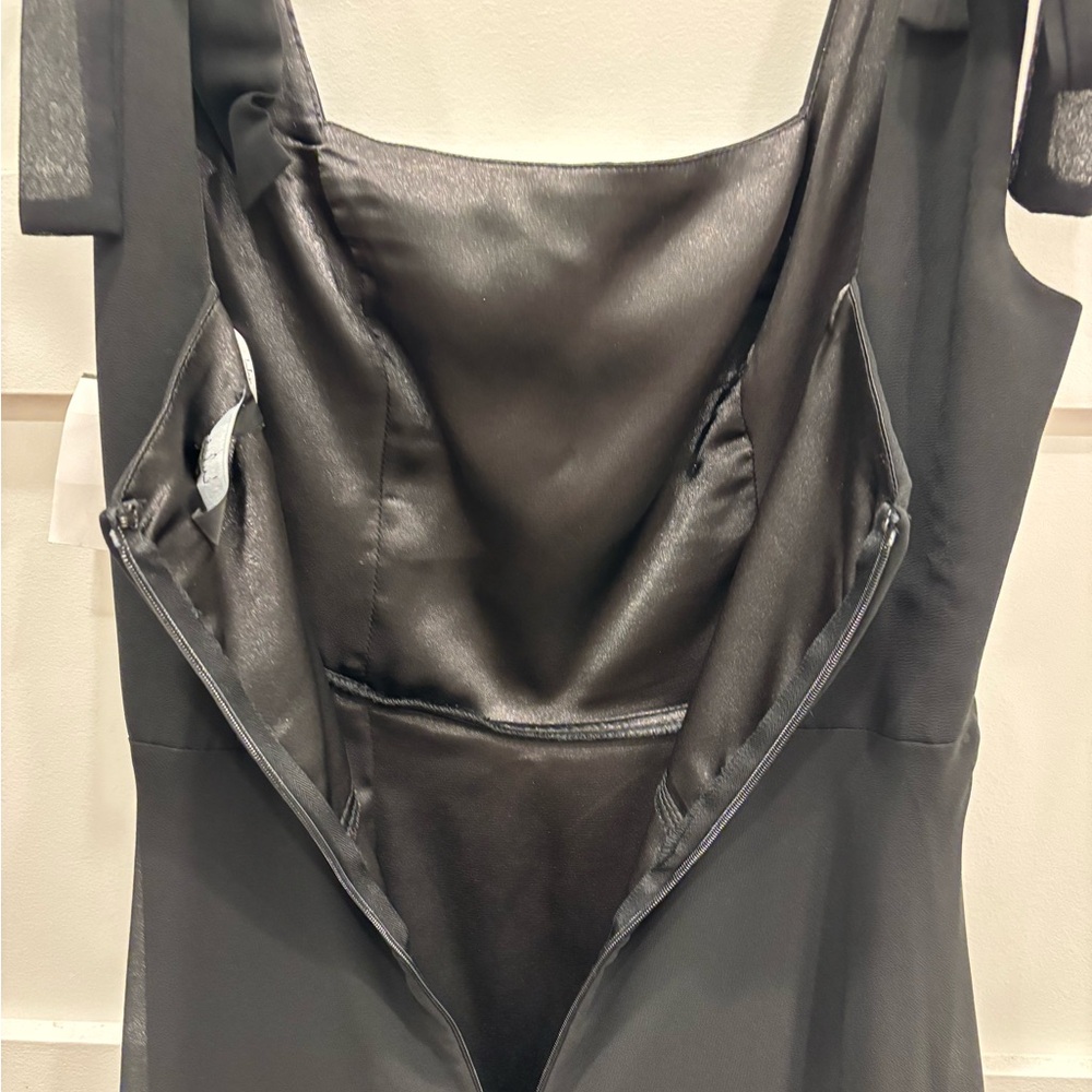 Lulu's Black Tie-Shoulder Maxi Dress with Side Slit - Picture 7 of 9